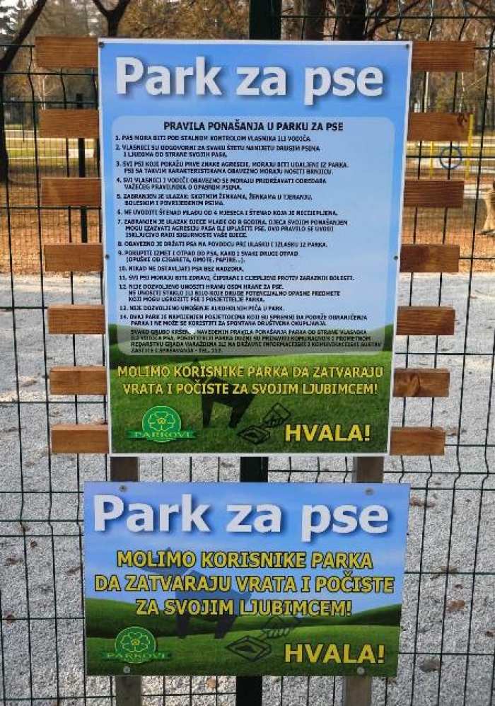 pravila korištenja parka za pse